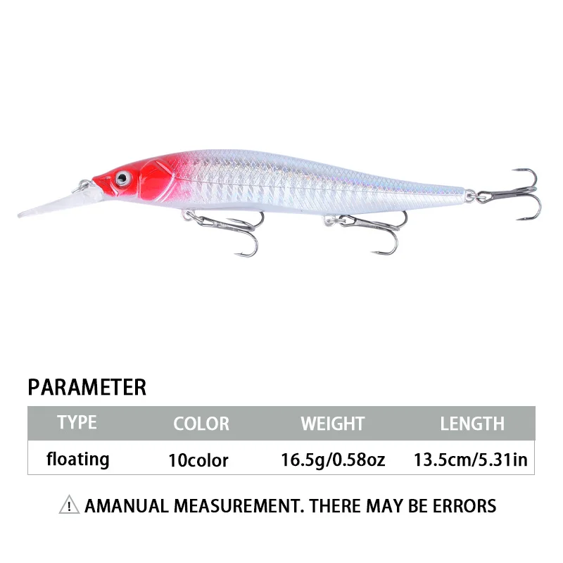 10 Uds. Señuelos de pesca flotantes Minnow Wobblers cebo duro Artificial con Triple gancho para lubina Crankbait - imagen 2