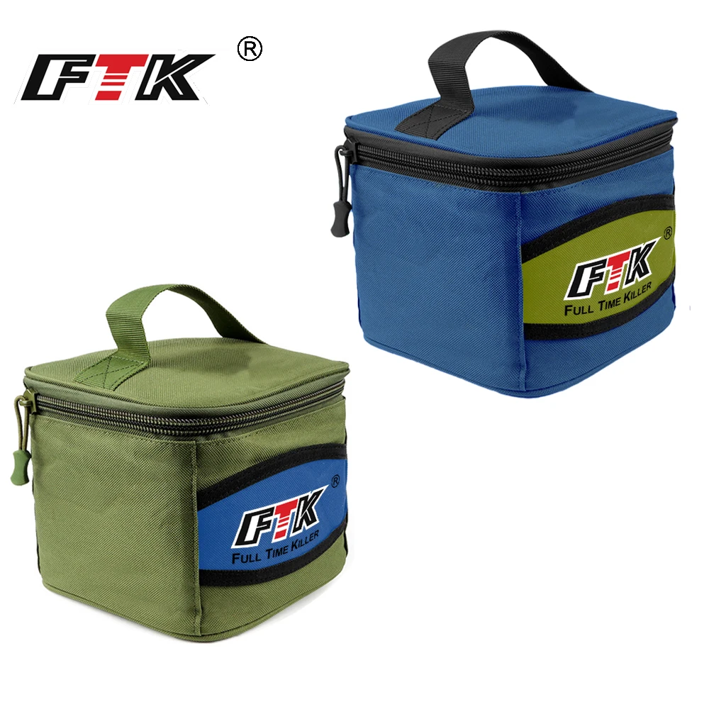 FTK-Bolsa de almacenamiento de carrete de Pesca, Estuche de transporte, carrete de tela Oxford, equipo de señuelo para carrete de Pesca, bolsa impermeable, accesorios de Pesca