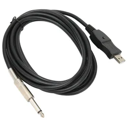 Cable USB a jack mono para guitarra eléctrica para instrumentos