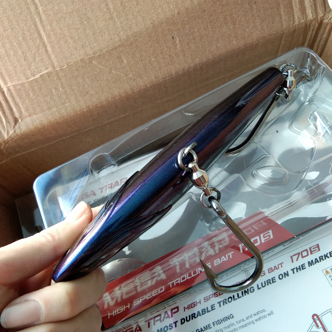 NOEBY-señuelo de pesca VIB hundido, cebos duros artificiales para atún Wahoo, pesca de gran juego, Mega trampa, 170mm, 213g 210mm 347g - imagen 5