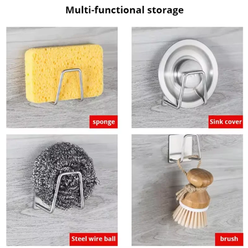 Soporte organizador de esponja inoxidable para fregadero - imagen 2