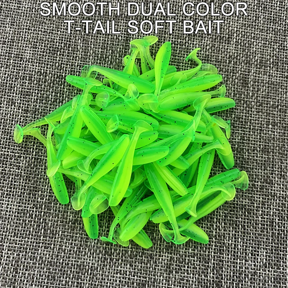 WALK FISH-señuelo suave de silicona para pesca, 20 piezas de 40mm, 0,5g, cola en T, sábalo Wobbler, gusano de mar, Swimbait, Streamer - imagen 5