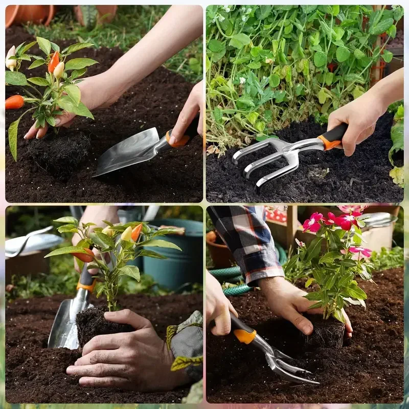Juego de herramientas de jardinería, pala de jardinería de aleación de aluminio, juego de herramientas para plantar flores, planta en maceta, plantación de flores y vegetales, para e