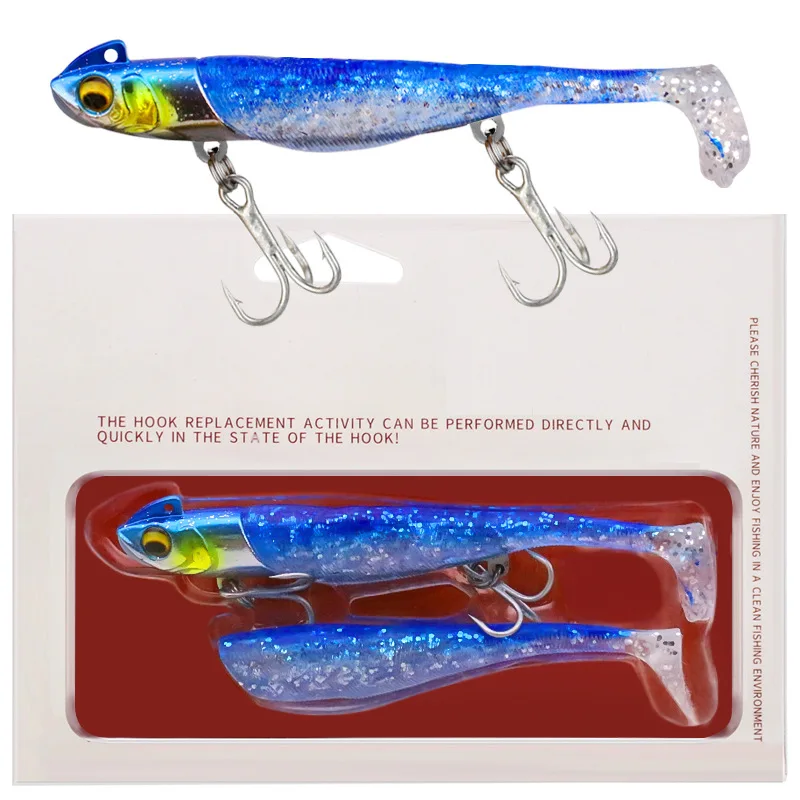 Señuelo de pesca láser serpiente plomo Jig Head pez blando pesca en el océano tamaño grande 30g 37g hundimiento cebo suave señuelos artificiales - imagen 2