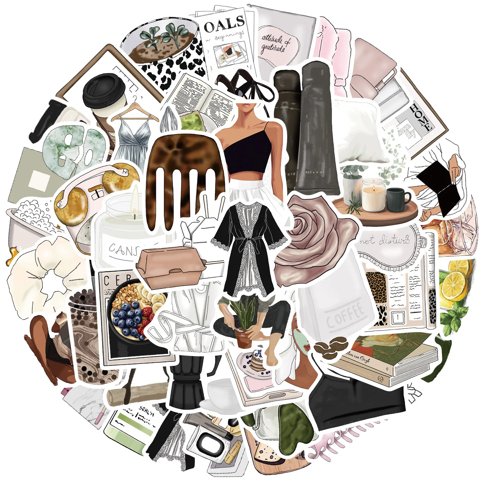 50 Uds. De pegatinas de grafiti artísticas de estética INS para chica limpia, teléfono, guitarra, portátil, maleta, taza, pegatina de dibujos animados impermeable, juguetes para niños - imagen 3