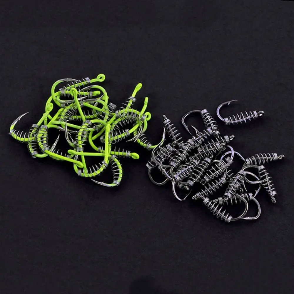 Anzuelo de púas, anzuelos de pesca de resorte, círculo único, anzuelos giratorios de acero rico en carbono, anzuelos de explosión, cuerpo aplanado - imagen 5