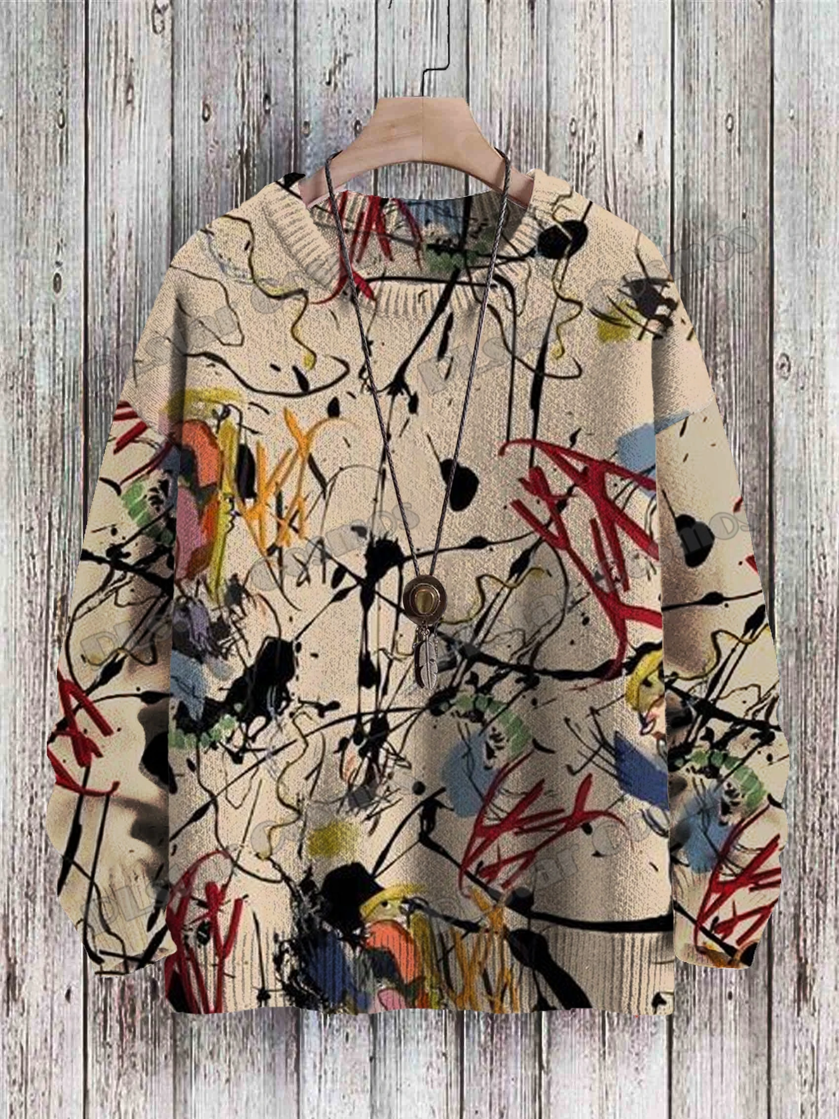 Jersey KMY26 con estampado 3D de tinta salpicada – Arte retro unisex - imagen 2