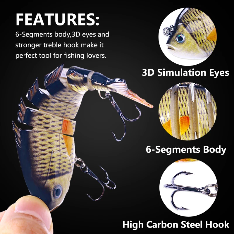 Wobbler segmentado 6 cuerpos – Crankbait hundimiento lento - imagen 5
