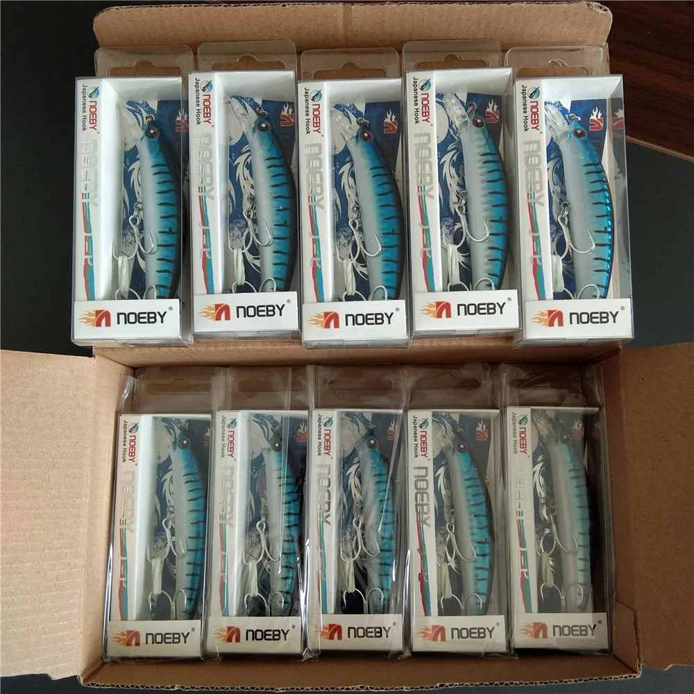 NOEBY-señuelo de pesca de pececillo que se hunde, 4 Uds., 90mm, 29g, Wobblers de fundición larga, cebos duros para trucha, Lucio, Jerkbait de agua salada - imagen 3
