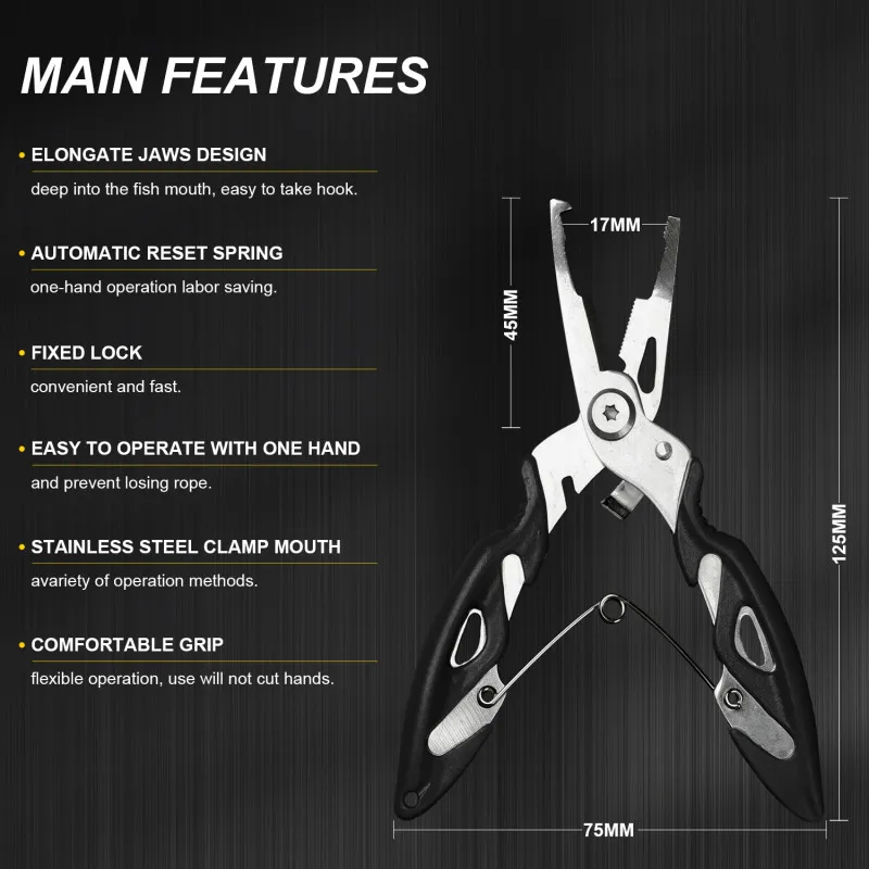 Alicates de pesca multifunción, herramientas, accesorios para productos, aparejos de invierno, alicates, tornillo de banco, tijeras para tejer moscas, juego de trenzas, pinzas para pescado - imagen 3