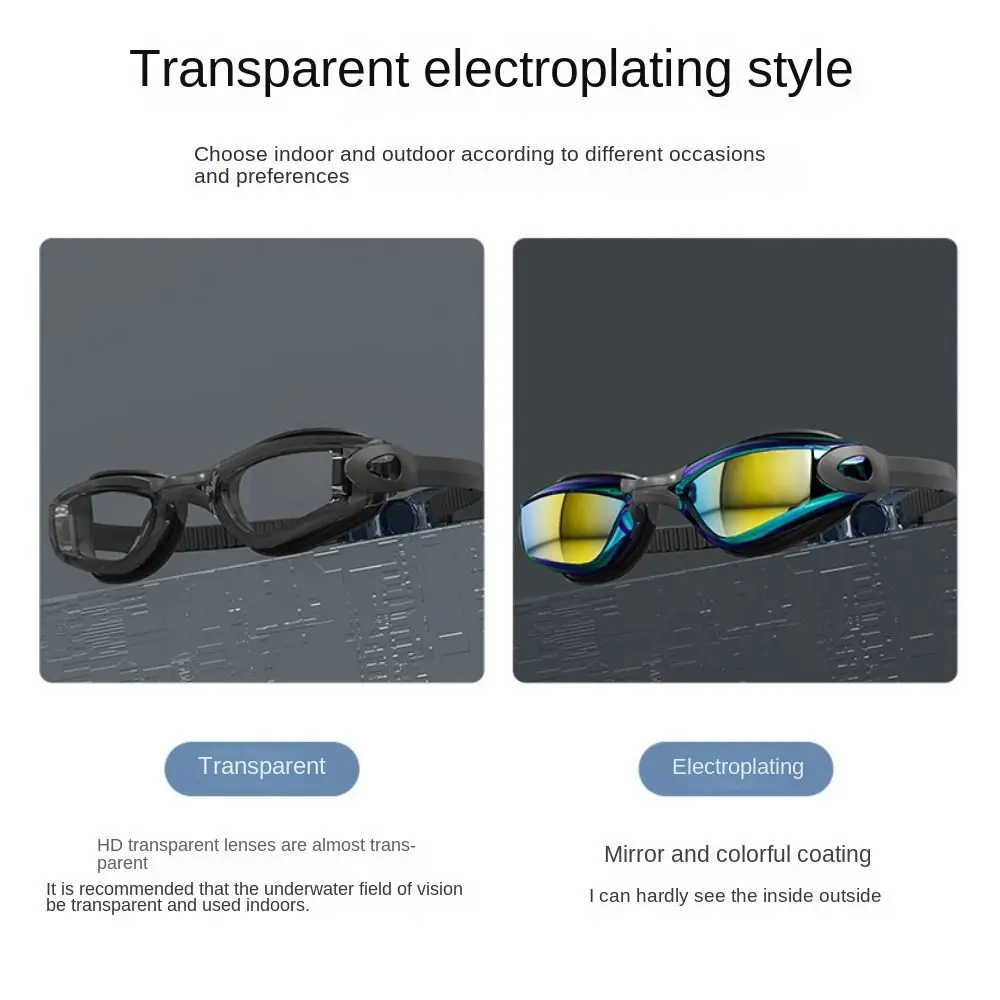 Gafas de natación antivaho para deportes acuáticos con tapones para los oídos, gafas de natación de visión amplia, gafas de natación HD Anti-UV para niños/adultos - imagen 5