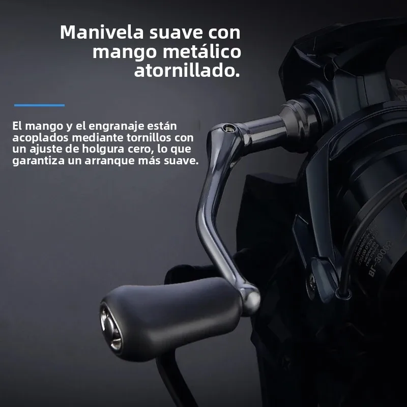 Huidiao carrete giratorio ligero 5 + 1 rodamientos blindados carrete de pesca con señuelo Zero Play mango atornillado CNC para fundición suave - imagen 5