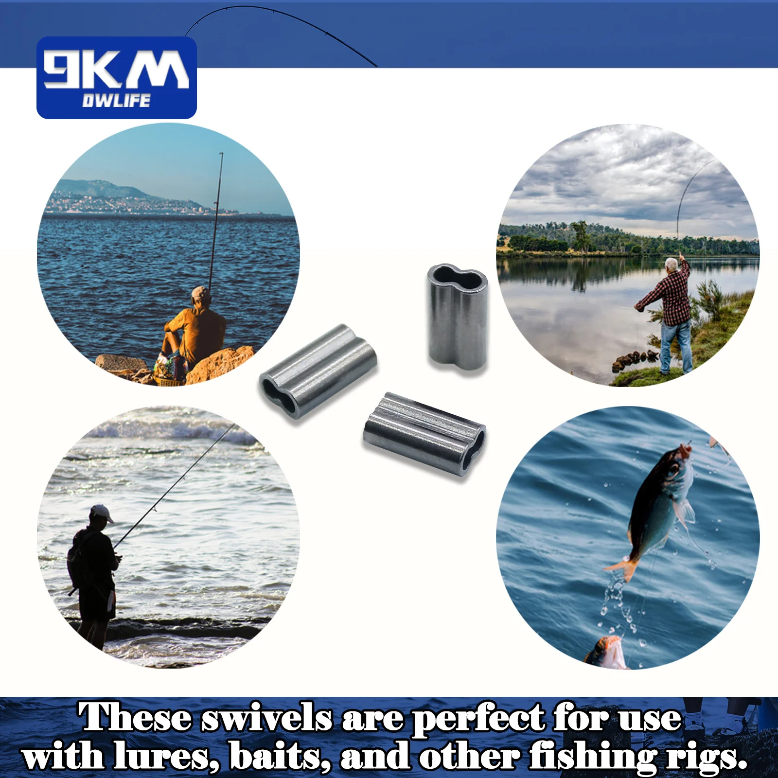 50 ~ 200 Uds. Tubo de alambre de pesca de latón, mangas de prensado de un solo doble barril, accesorios de sedal, conector de tubo de pesca - imagen 5