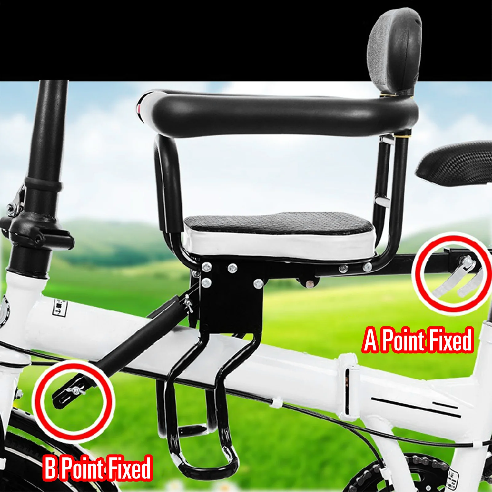 Asiento de bicicleta para niños Asiento de esponja engrosado portátil de montaña eléctrica Capacidad de 80 kg para múltiples modelos - imagen 4