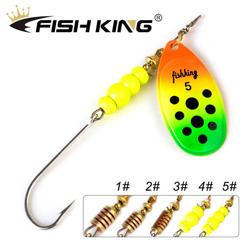 FISH KING-señuelo de pesca giratorio, cebo duro con gancho de alta calidad para carpa, lubina, 5g, 7,8g, 10,5g, 15g - imagen 2