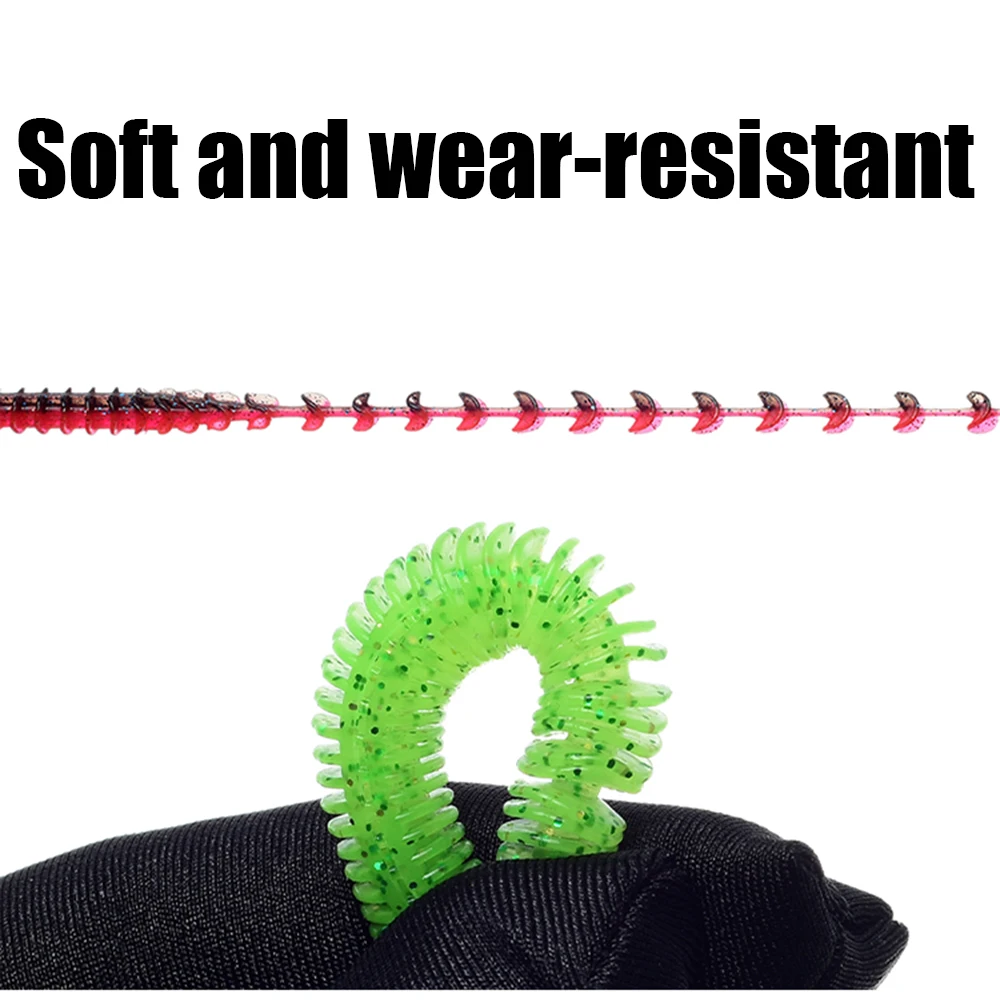 TANTA-Señuelos blandos de 63mm y 83mm, aditivo para olores de camarones, gusano de goma Artificial, redecilla de cola recta de silicona para pesca, aparejo loco, lubina - imagen 4