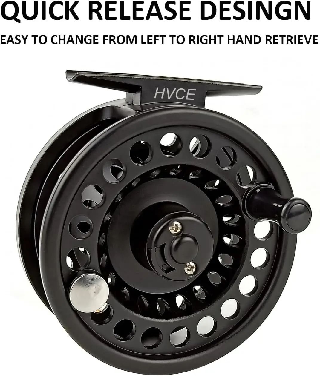 Aventik HVCE Graphite Fly Reel Sistema de arrastre central Classic III Graphite Tamaños de eje grande 3/4, 5/6, 7/8 Carretes de pesca con mosca - imagen 3