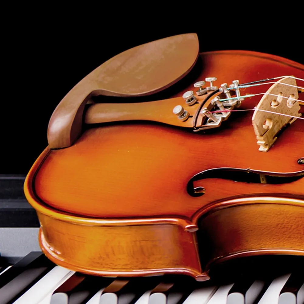 Madera Mentonera para violín Con tornillos Soporte para mentonera Mentonera de madera Forma de oreja Mentonera con forma de oreja - imagen 3