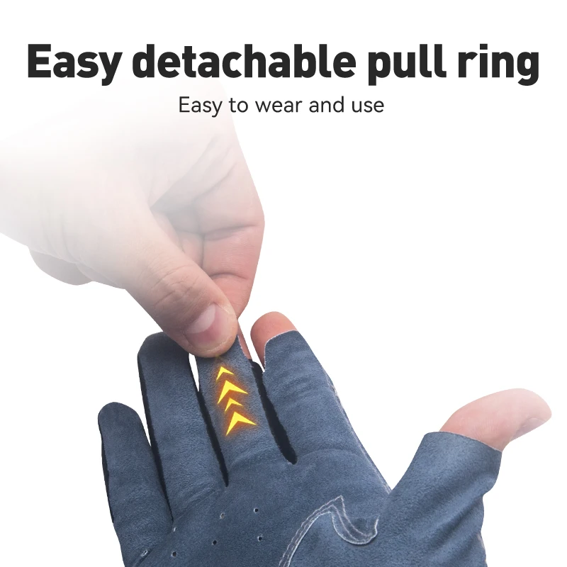 Kingdom guantes antideslizantes de tres dedos de alta calidad duraderos transpirables cómodos guantes de pesca guantes de protección solar al aire libre 1 par - imagen 4