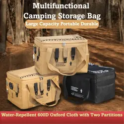 Bolsa de almacenamiento de acampada multicapa gruesa, bolsa de almacenamiento plegable de gran capacidad para Picnic, cajas de almacenamiento resistentes impermeables para exteriores
