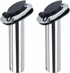 2X soporte de caña de pescar de barco de montaje empotrado de acero inoxidable cápsula de caña de 30 grados para barco marino