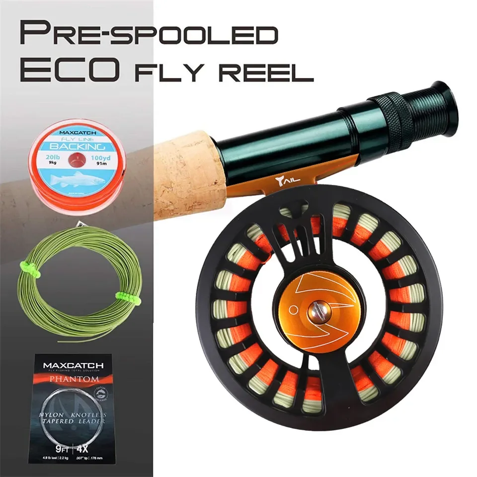 MAXIMUMCATCH Tail Series Carrete de pesca con mosca ultraligero