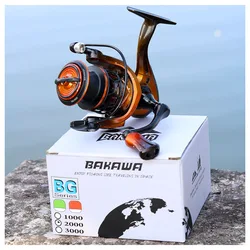 Carrete de Pesca giratorio PROXPE serie 1000 2000 3000, rueda de copa de alambre totalmente metálico, arrastre máximo de 15kg para aparejos de agua dulce y salada