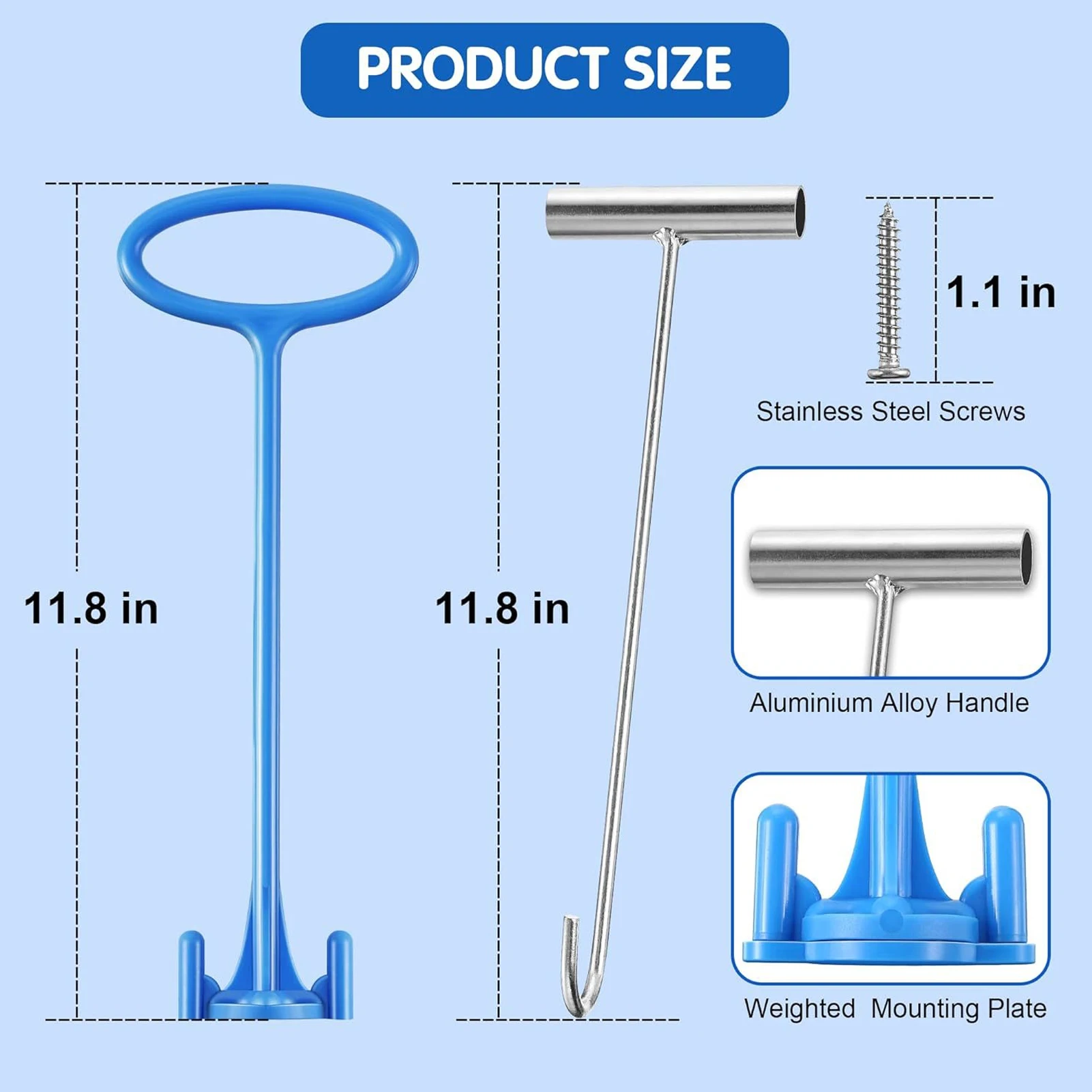 Mango universal cesta skimmer – Gancho extractor residuos piscina - imagen 3