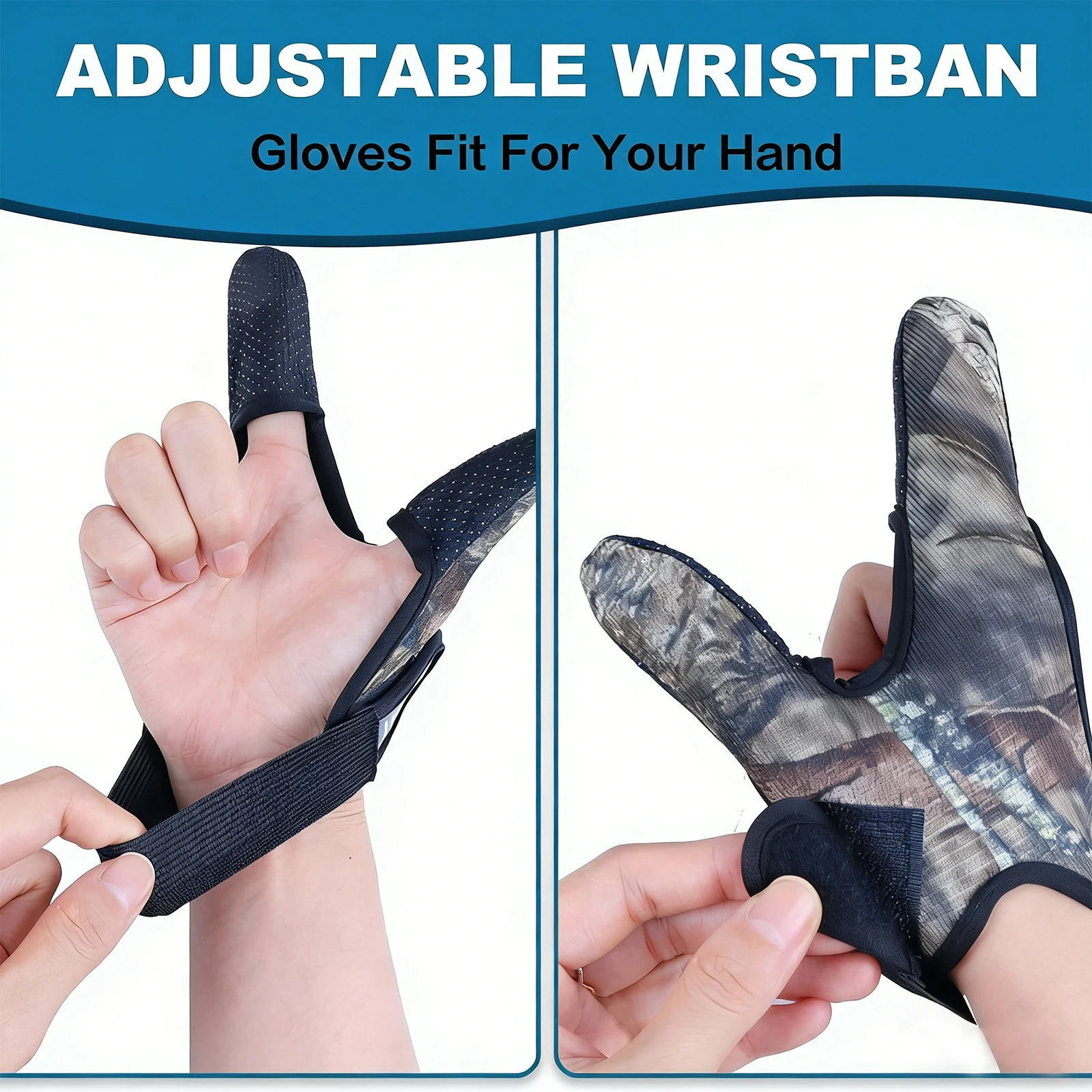 FishTrip Guantes de pesca doble protección dedos – Antideslizantes - imagen 2