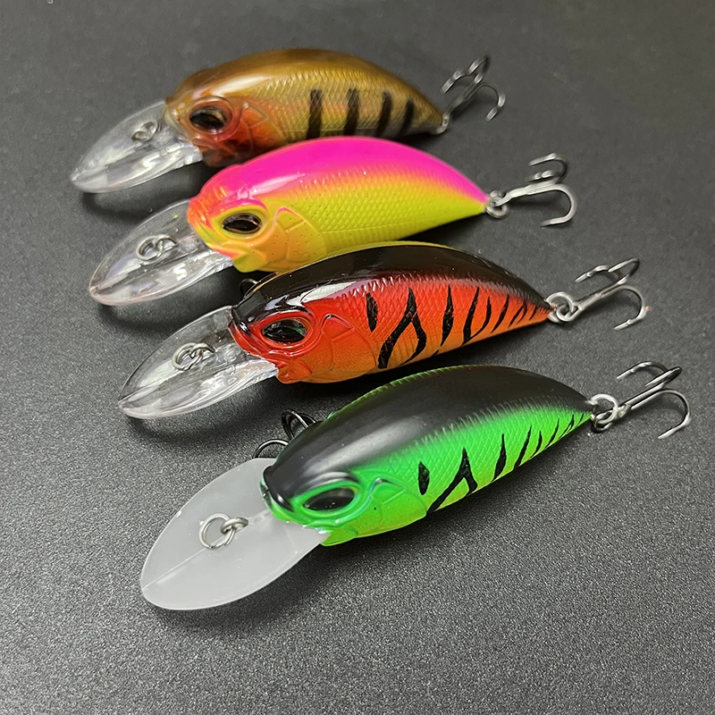 Cebos duros artificiales para pesca, equipo de pesca y 15g de 70mm, señuelos de manivela para buceo de 2m, aparejos de Lucio - imagen 4