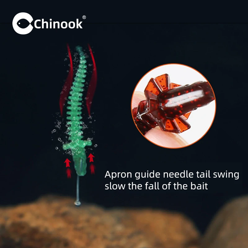 Chinook cebo suave señuelo pesca swimbait 60mm 75mm suave flotante gusano cebo cola recta gusano finesse gusano - imagen 4
