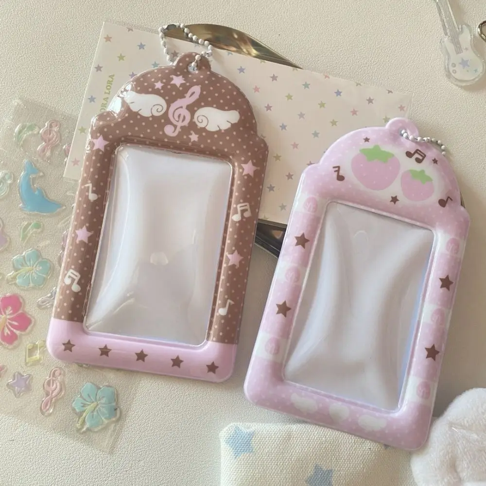 Nuevo soporte para sesión fotográfica Kpop de 3 pulgadas, notas de fresa, Mini marco de fotos de ídolo, tarjetero de PVC de dibujos animados, pantalla de fotos