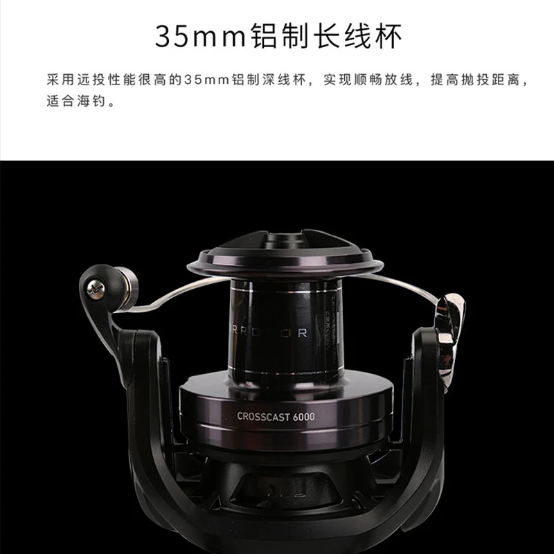 DAIWA-carrete de pesca de fundición larga, giratorio, agua salada, 4000, 4500, 5000, 5500, 6000, relación de engranaje de rueda lejana, arrastre máximo de 15kg, 4,1: 1 - imagen 3