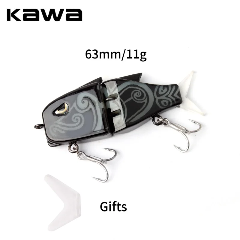 Kawa 1pc Swimbait 63mm/11g Señuelos de Pesca cebos de articulación grande señuelo de pesca Crankbait cebos duros realistas para peces pequeños Señuelos de Pesca - imagen 4