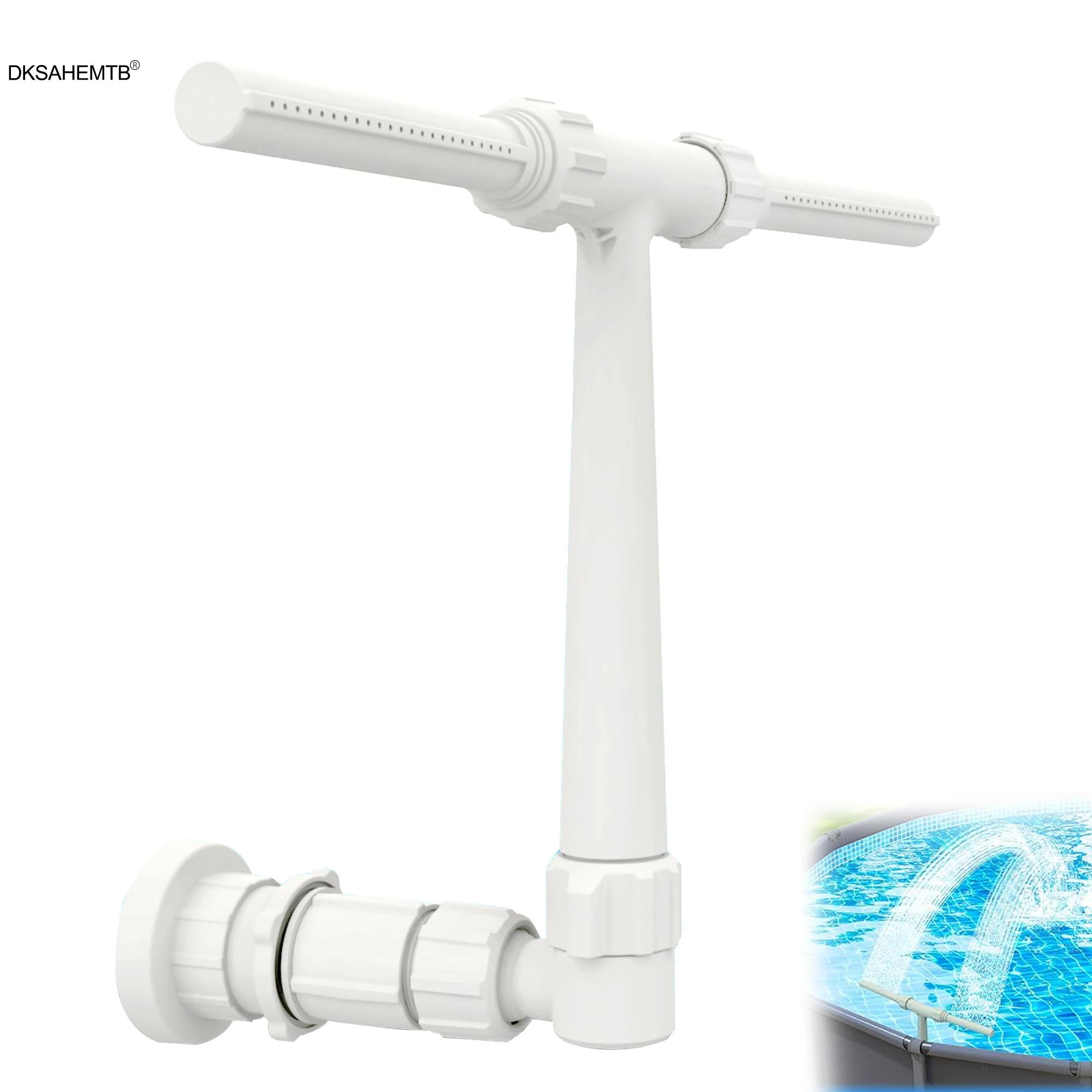 Fuente de cascada ajustable para piscina – Rociador adaptador acuático
