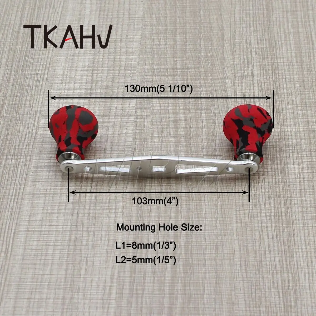 TKAHV-mango de carrete de pesca Baitcasting, 4 ", plateado, rojo, camuflaje, para Abu Daiwa Shimano, perilla EVA, fundición de tambor de perfil bajo - imagen 4