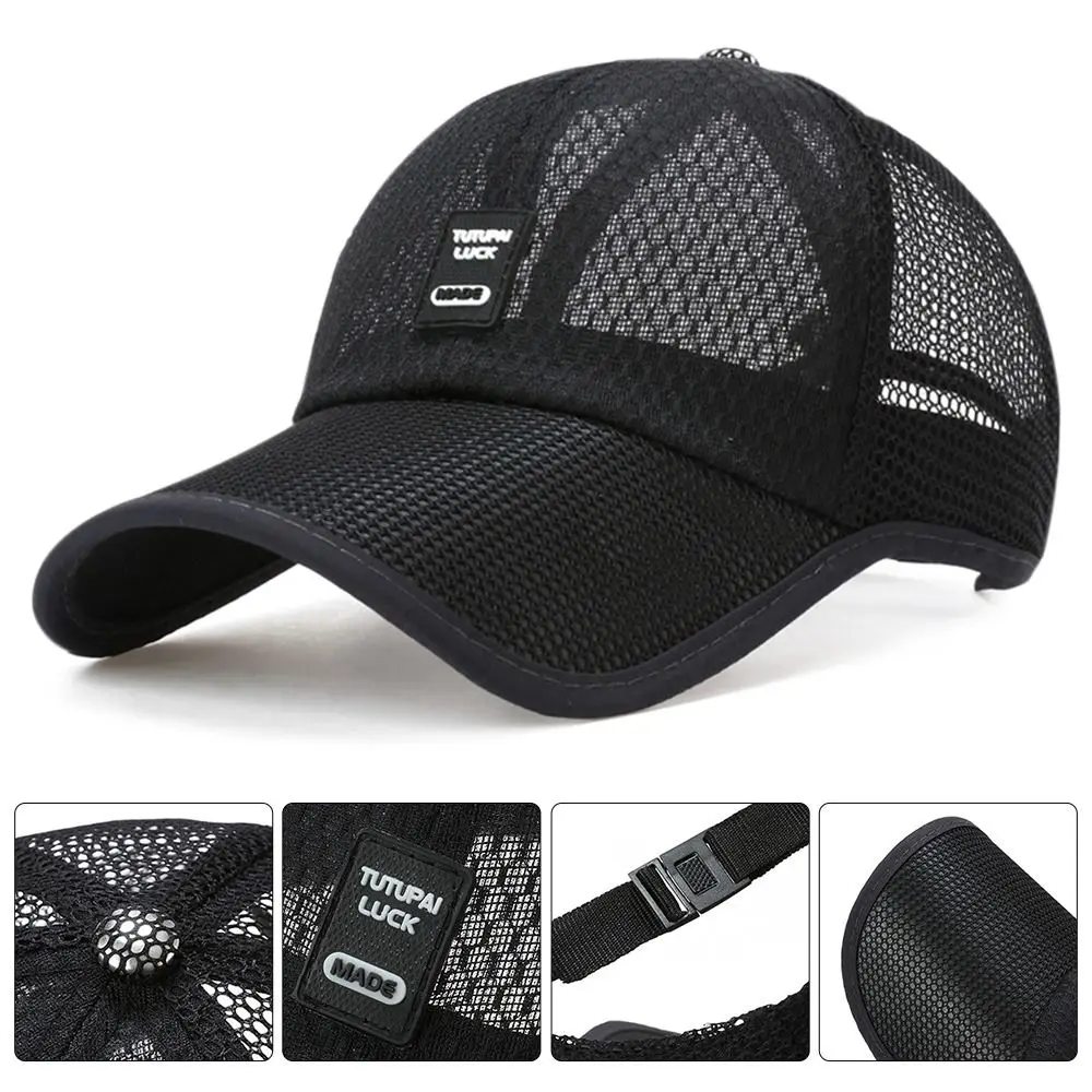 Gorra de béisbol transpirable para hombre y mujer, gorro ajustable de malla completa para deportes al aire libre, protección solar, Verano - imagen 3