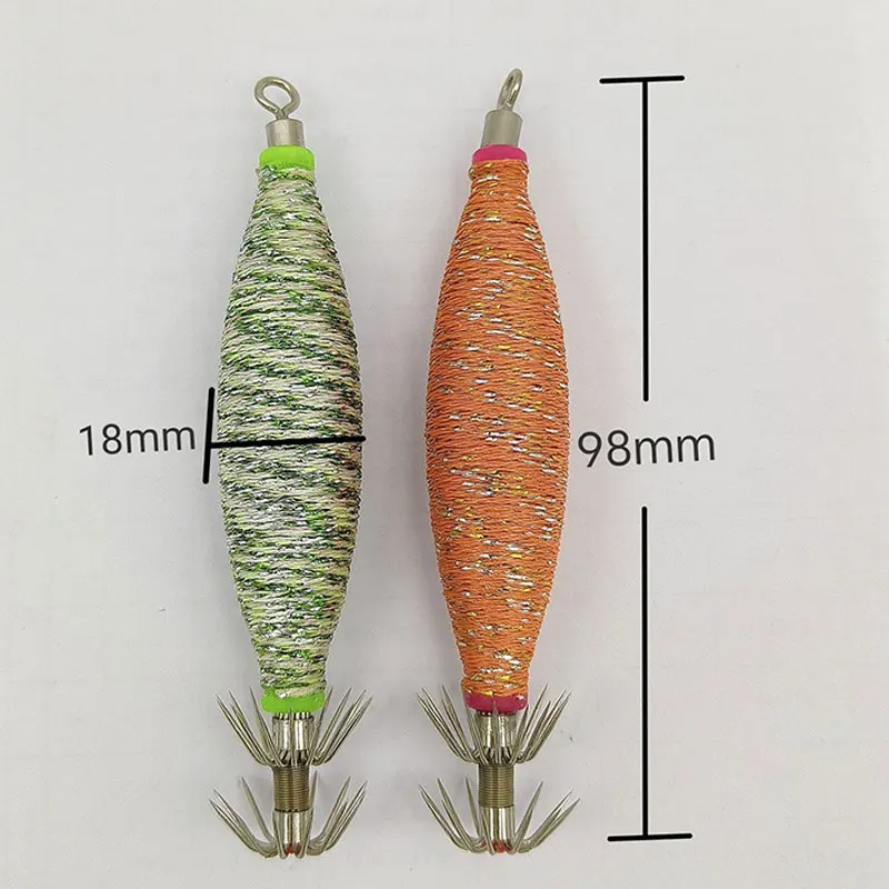 Como cebo duro que brilla, camarones suaves, pescadores, coronas de anzuelo, plantillas de calamar, juego de Señuelos de Pesca de Mar, sepia Artificial, cebos de pulpo, 10g12g - imagen 5