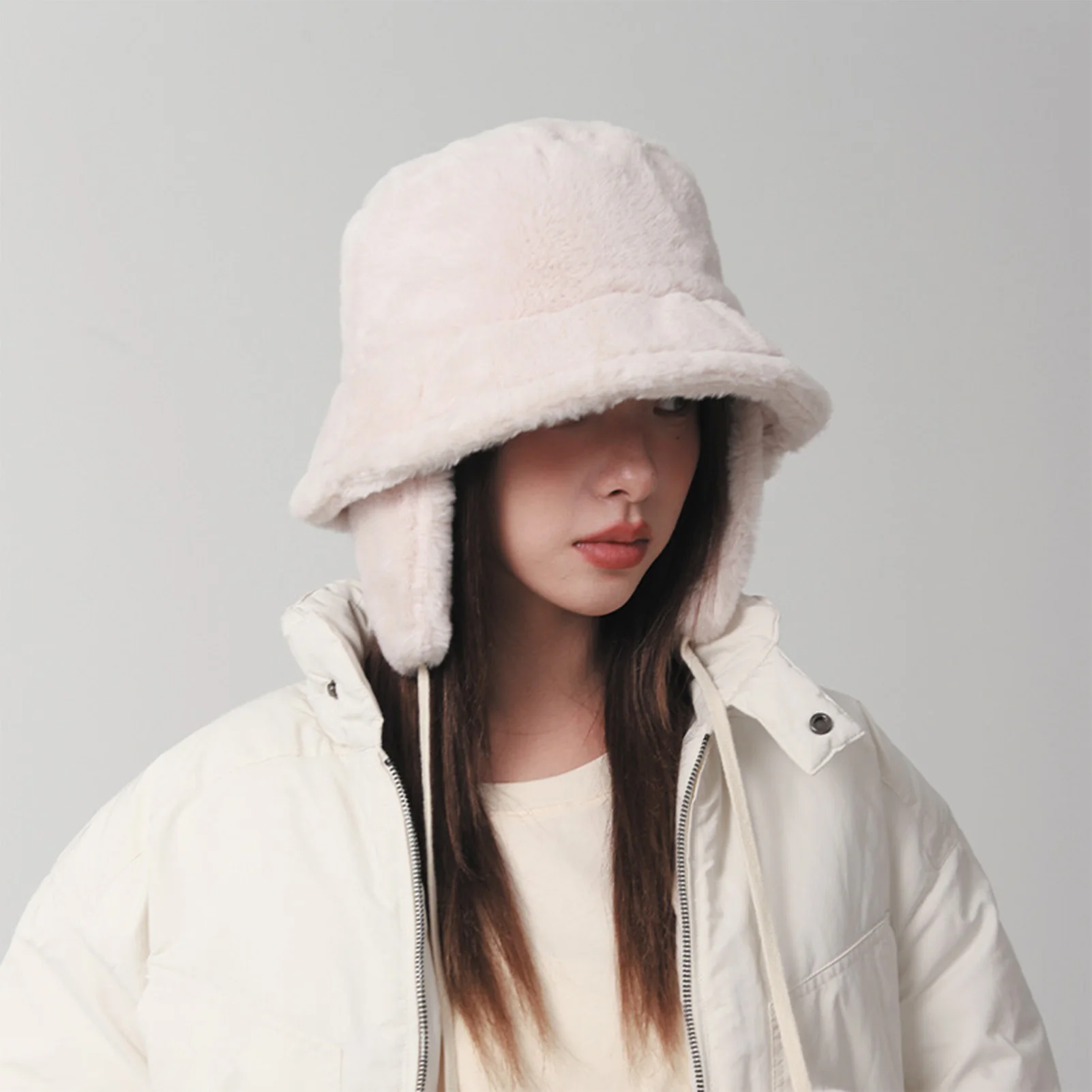 Gorro de pescador de invierno para mujer, gorro de felpa grueso a prueba de viento para acampar, montar, ciclismo, pesca, gorros cálidos y suaves y cómodos - imagen 3