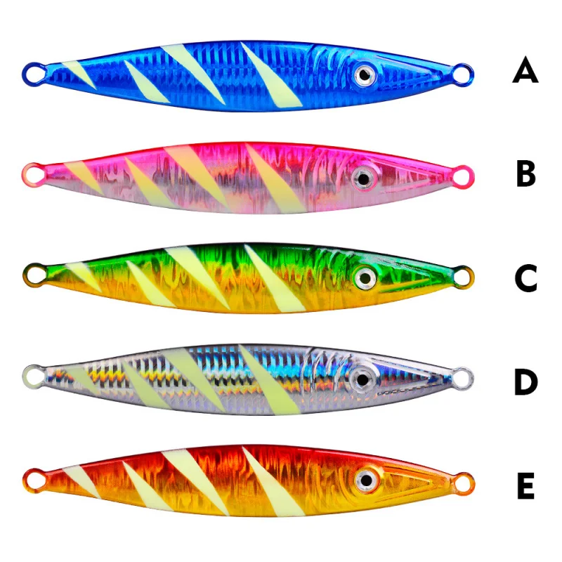 Señuelo cebo duro luminoso pesca en el mar pinturas vibratorias azul costero Artificial barco de agua salada cuchara para Pike Jigs suministros - imagen 3
