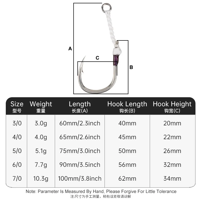 OBSESSION HK044 3 unids/bolsa 3/0-7/0 anzuelos de pesca individuales de Jigging de Metal lento agua salada resistente preatado atún gancho de asistencia individual - imagen 2