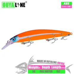 Señuelo de pesca de pececillo hundido de fundición larga 36g 152mm Isca Artificial con bloque de plomo ABS cebo duro Peche En Mer para lubina Leurre