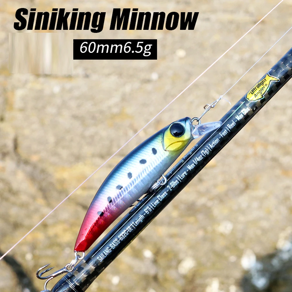 VOLIN-sistema de freno magnético Wobbler de pesca, cebo duro para pececillos, cebo Artificial, Swimbait para perca, 60mm, 6,5g, 1 ud. - imagen 2