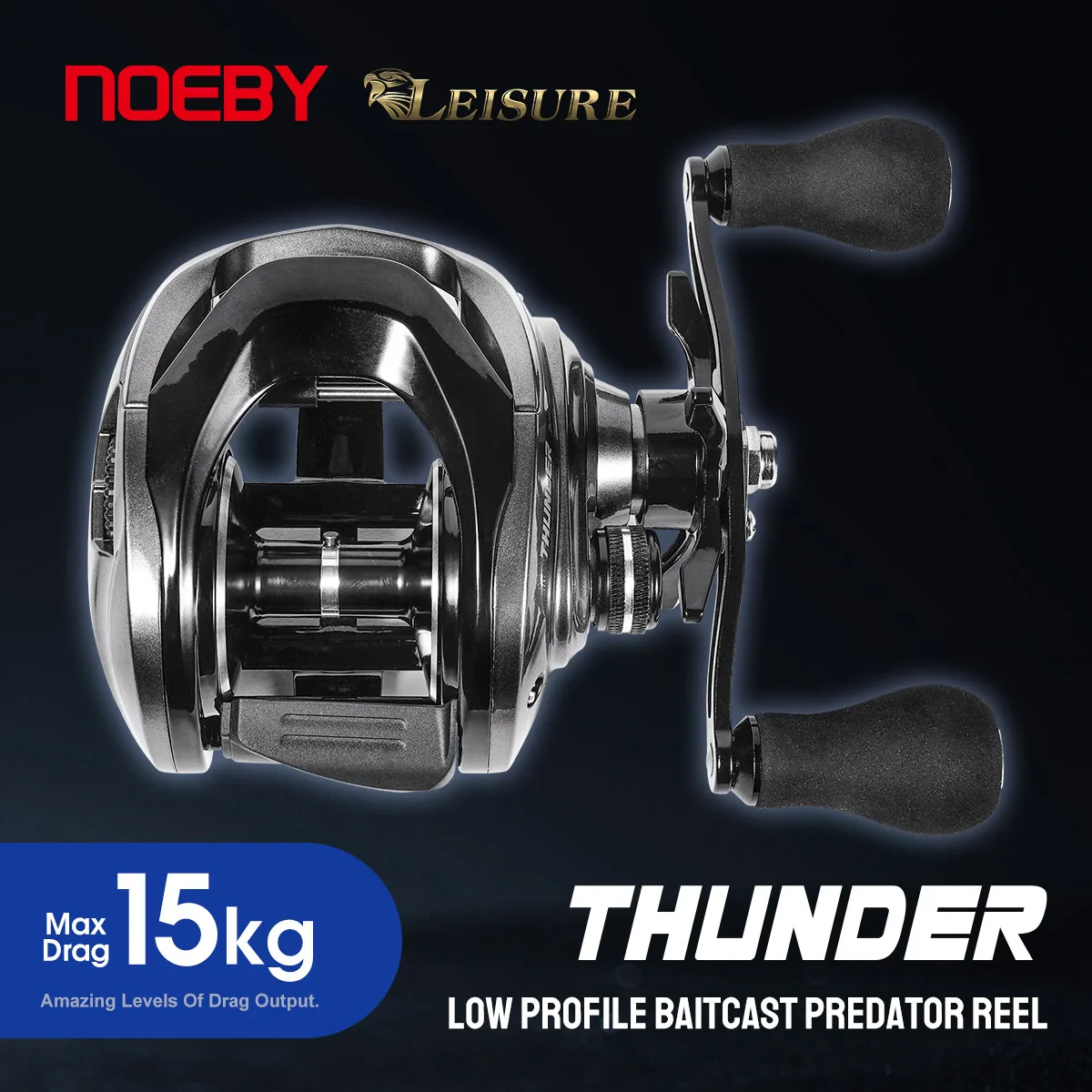 Carrete de pesca NOEBY Thunder perfil bajo con freno magnético - imagen 5