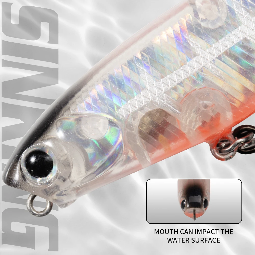 Hunthouse-Mini señuelo de pesca de superficie flotante, cebo duro de 60mm, 4,1g, Topwater WTD para Lucio, trucha, aparejos de lubina - imagen 5