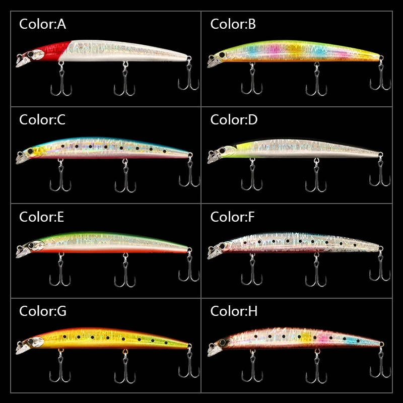 LETOYO 140F 120F pececillo flotante Jerkbait señuelo Wobbler cebos duros cebo Artificial lubina Pike atún Señuelos de pesca de agua salada - imagen 5