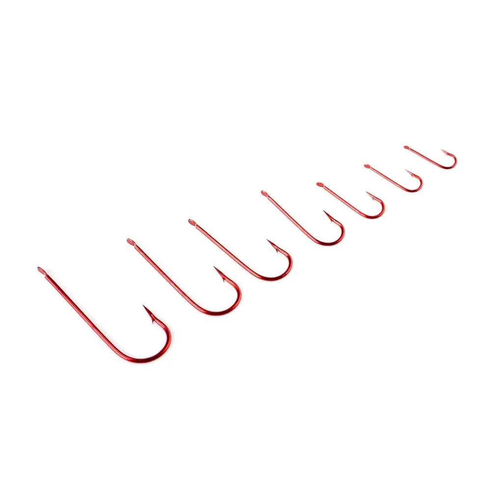 NGB 10 Uds. Anzuelos de pesca de acero rico en carbono tamaño de anzuelos de púas # 6- # 16 accesorios de pesca de carpa juego de anzuelos con ojos Pesca - imagen 5