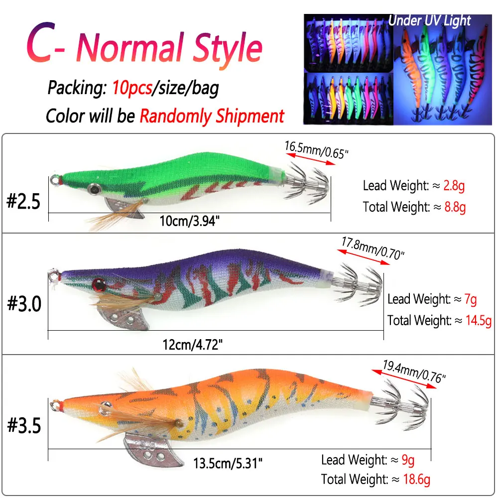 Bimoo-anzuelo de pesca de calamar, señuelo de pesca de camarón de madera, pulpo, sepia, señuelos artificiales Jigging, cebo duro, aparejos de pesca - imagen 5