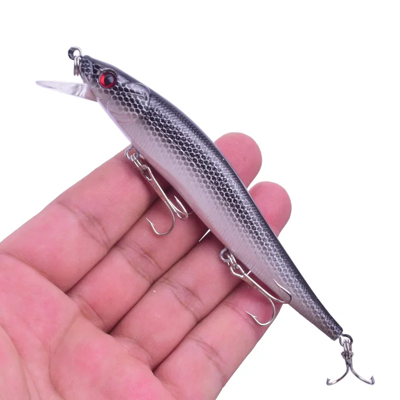 Señuelo de pesca Minnow, 1 unidad, 11,5 cm, 13,5g, Wobbler flotante, cebo duro Artificial de plástico para lubina, carpa, Lucio, aparejos de pesca