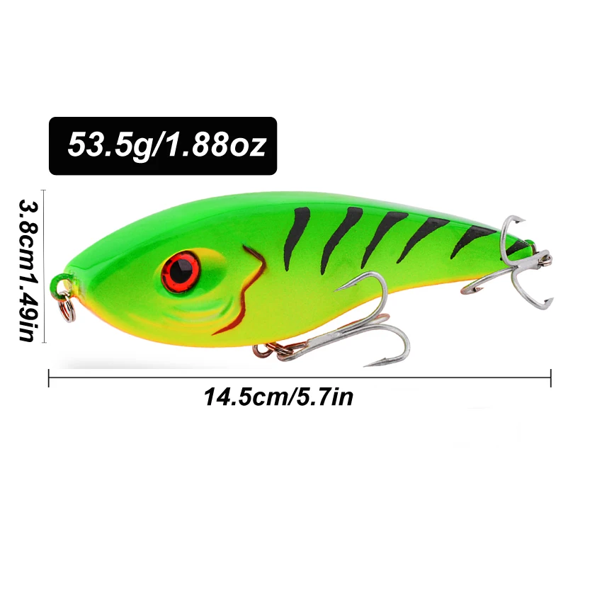 1 Uds. Señuelo de pesca VIB grande 14,5 cm 53,5g cebos artificiales duros de hundimiento lento para accesorios de pesca de invierno - imagen 2